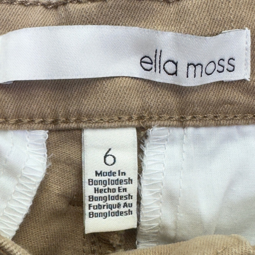 Ella Moss Womens Khaki Crop Pants‎ Casual Wide Leg Trousers Size 6 (31x26) - Picture 3 of 11